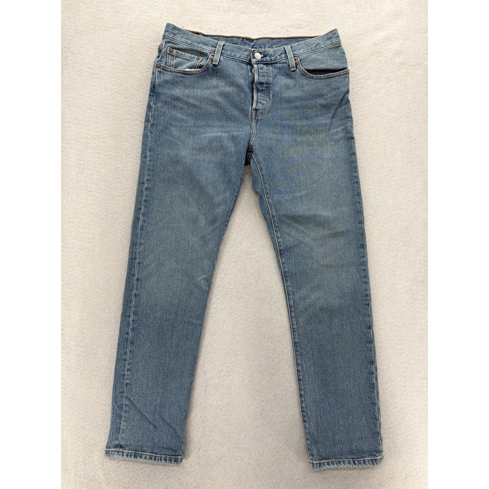 Levis 501 Jeans Womens 32x30 Custom Tapered Blue Denim Stretch Button Fly Y2K
